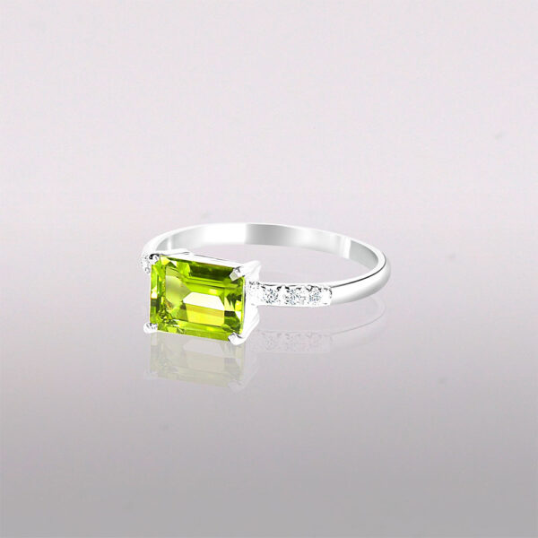 14k gold peridot engagement ring