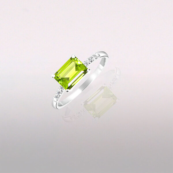 14k gold peridot engagement ring