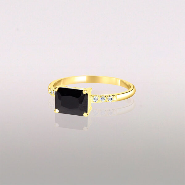 14k gold black onyx engagement ring