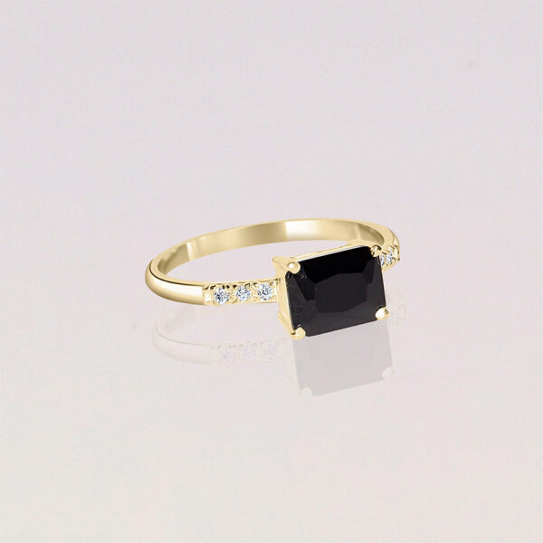 14k gold black onyx engagement ring