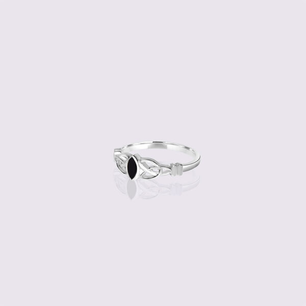 dainty black onyx white gold ring