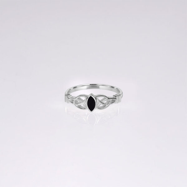 dainty black onyx white gold ring