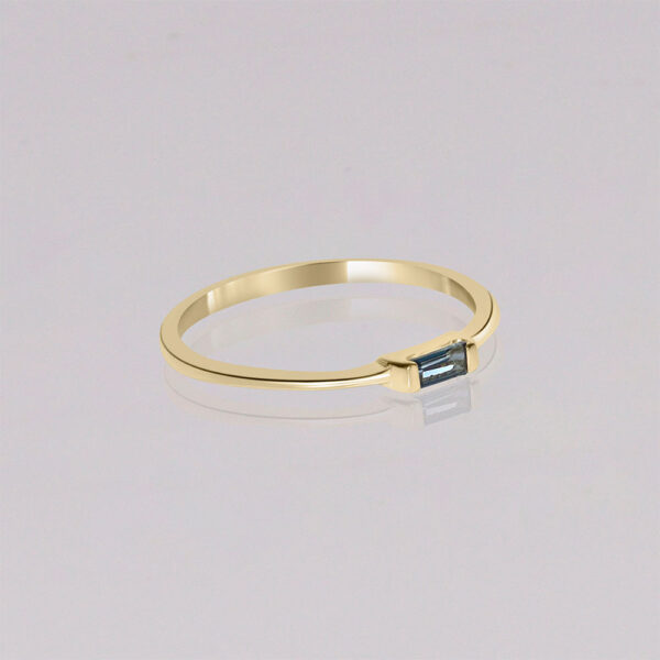dainty london topaz 14k gold baguette ring