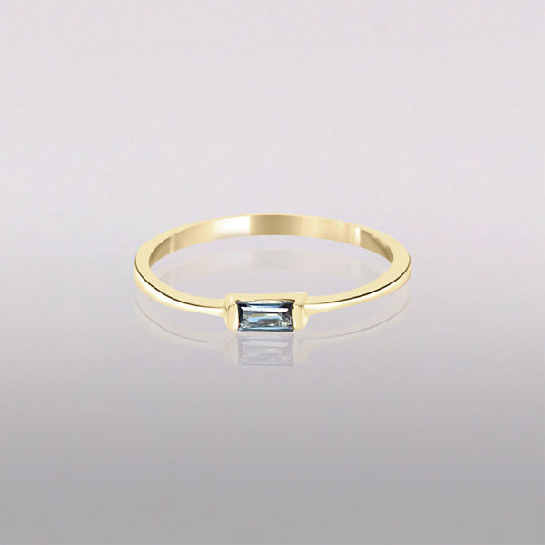 dainty london topaz 14k gold baguette ring