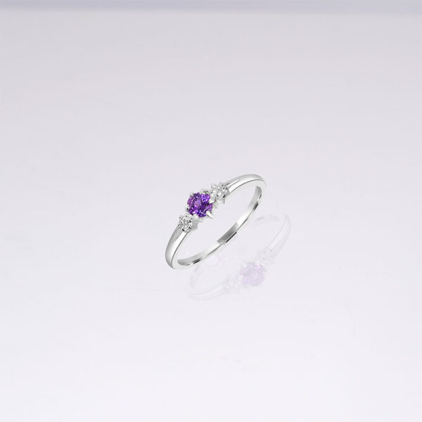 Dainty Tanzanite 14k white gold  with side diamonds