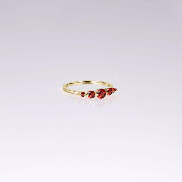 14k gold garnet dainty ring