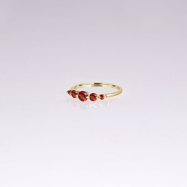 14k gold garnet dainty ring
