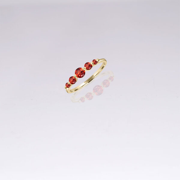 14k gold garnet dainty ring