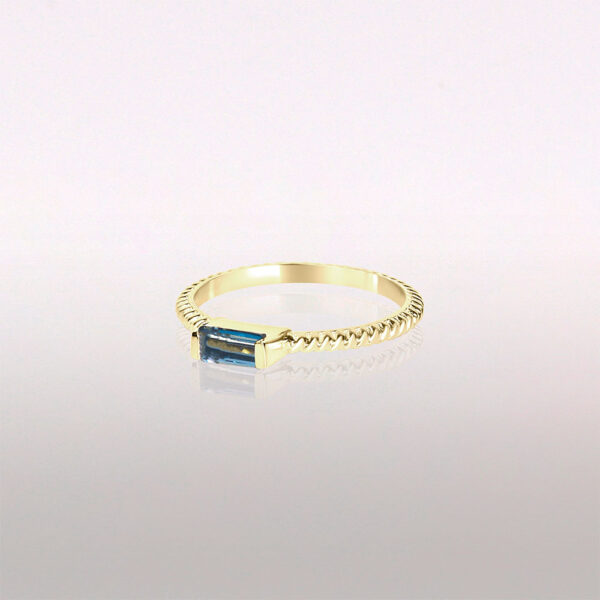 14k gold london blue topaz baguette ring