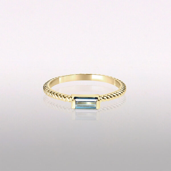 14k gold london blue topaz baguette ring