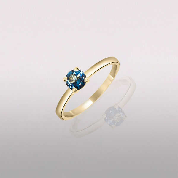 14k gold london topaz dainty ring