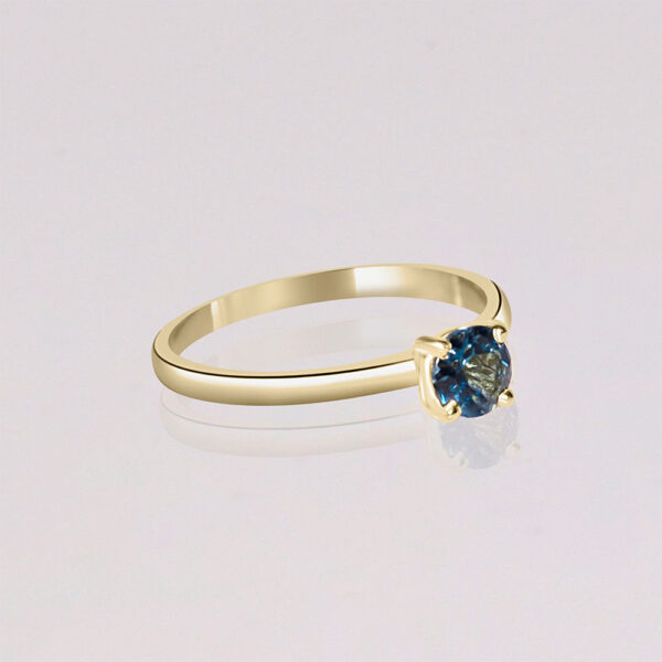 14k gold london topaz dainty ring