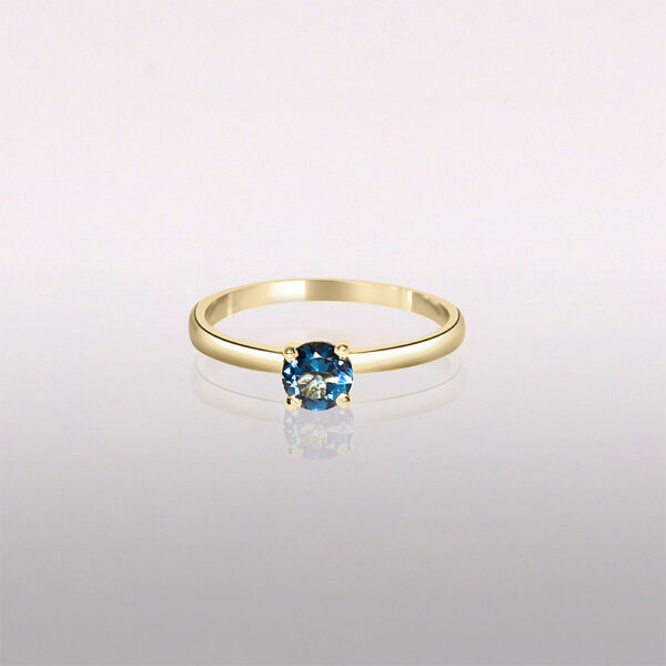 14k gold london topaz dainty ring